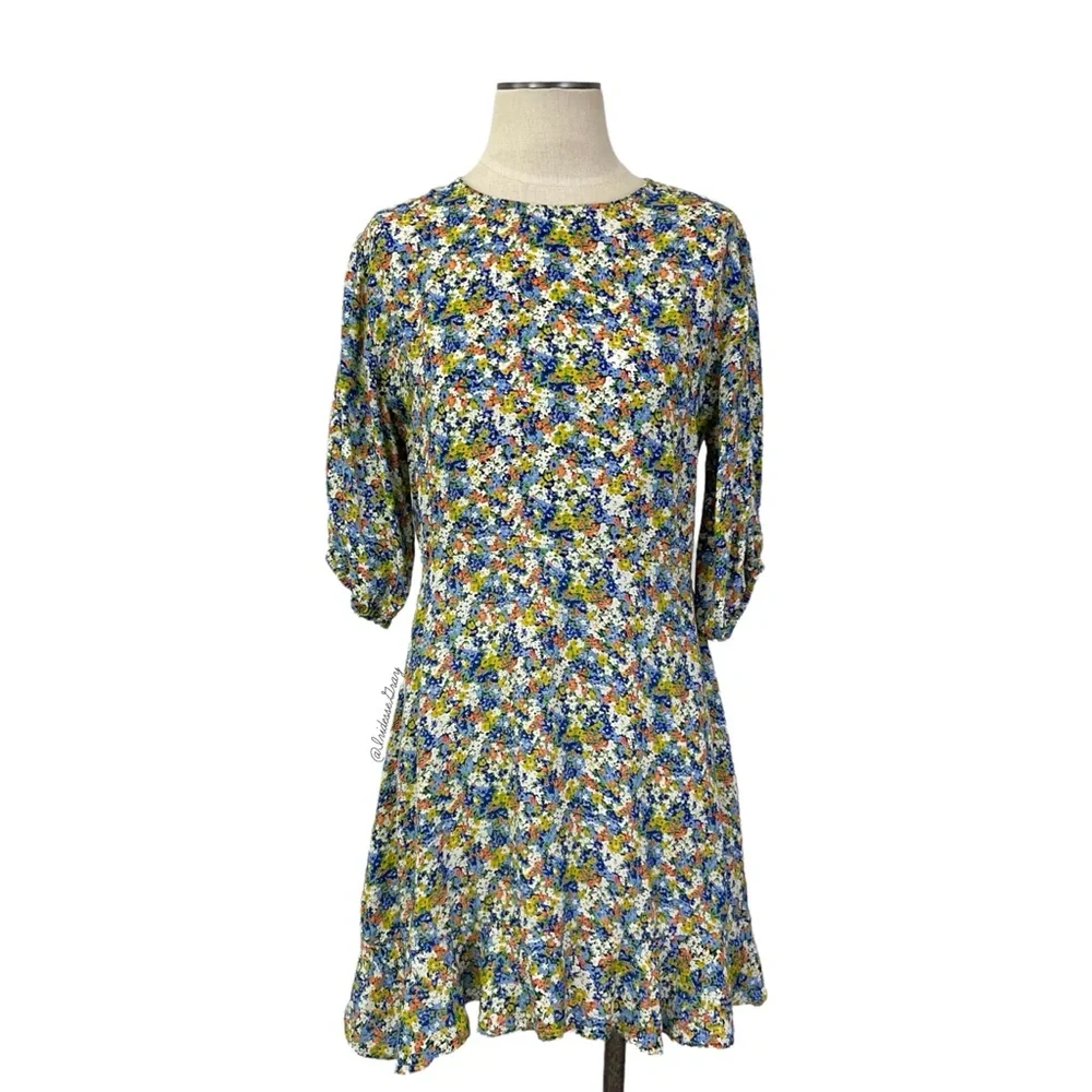 Faithfull the Brand- Jeanette Vionette Mini Dress Size Large (8).